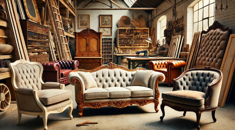 Ahşap işlemeli lüks chester kapitone keten berjer kanepe koltuk