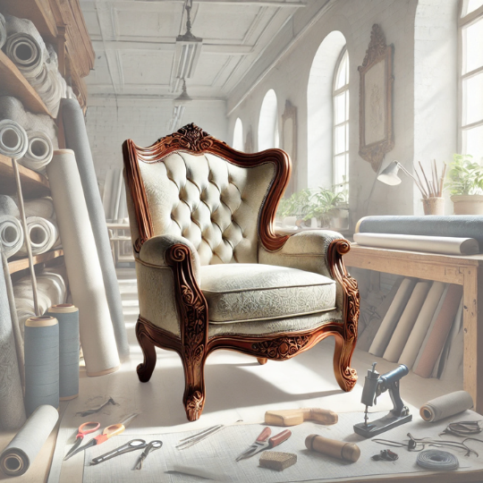 ahsap oymalı kapitone detaylı beyaz berjer