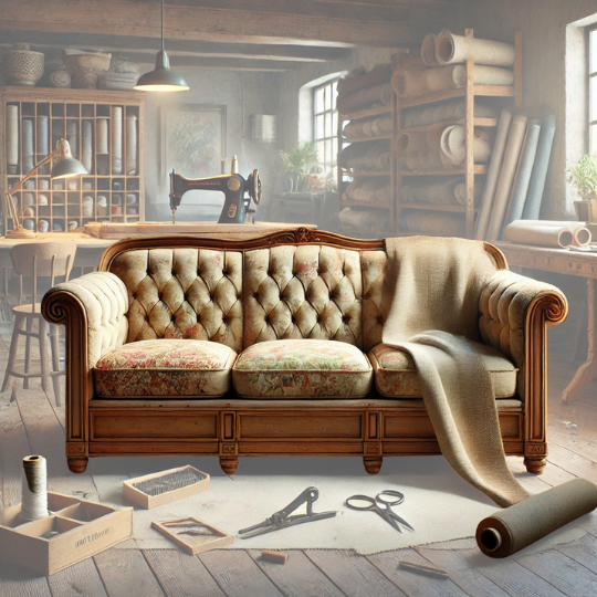 çiçek kapitoneli eski tarz ahşap koltuk